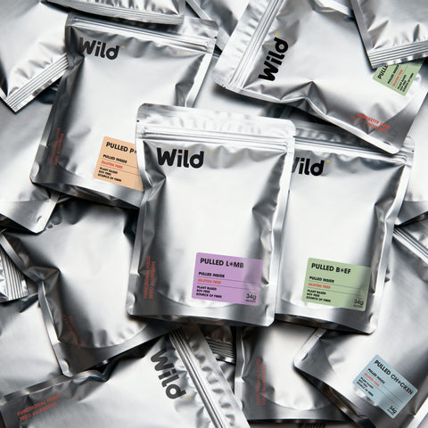 Pulled Protein cooked in pan - plant-based meat alternative